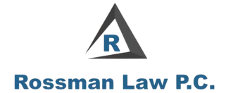 Rossman Law P.C. logo with a triangle and letter "R".