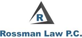 Rossman Law P.C. logo with a triangle and letter "R".